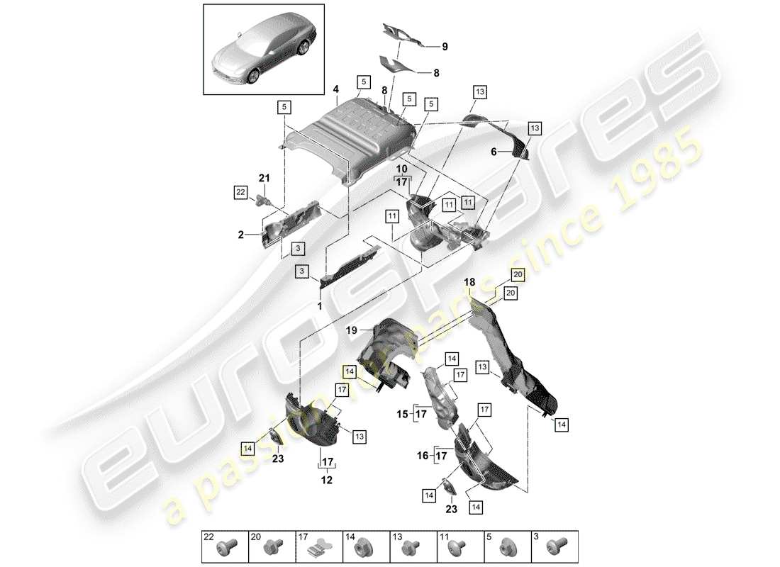 porsche 2019 (panamera 971-1) exhaust system part diagram