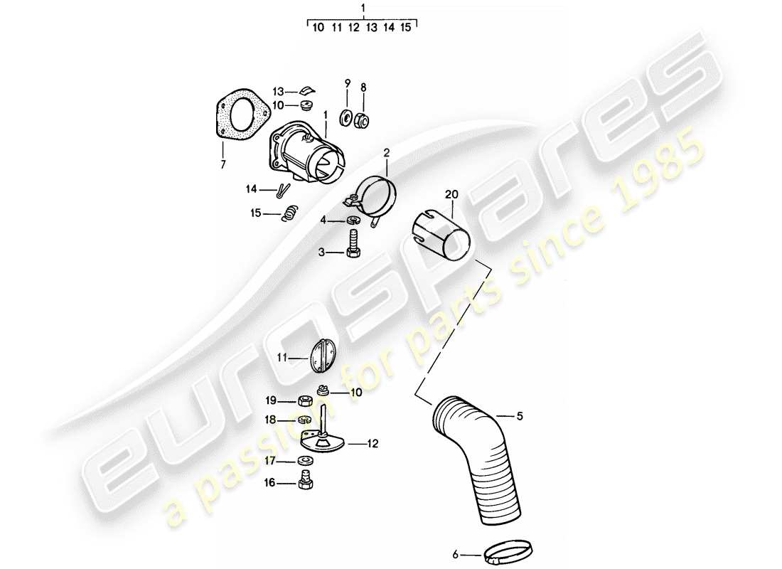 porsche 1986 (911) heating air supply part diagram