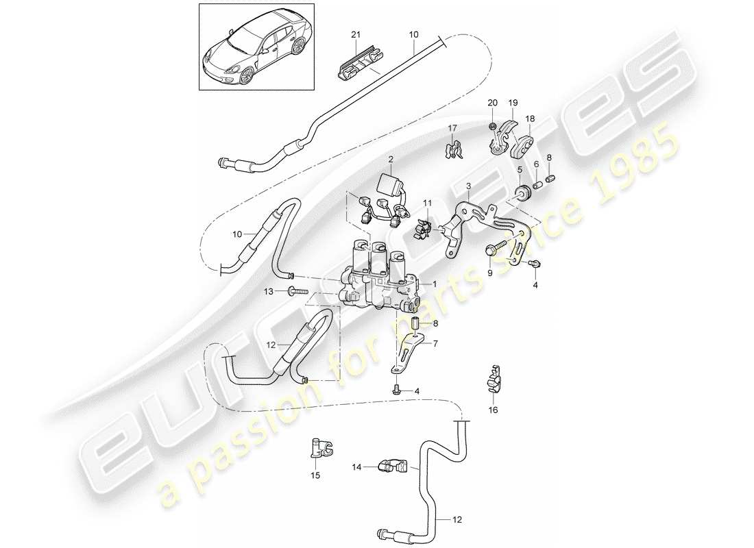 porsche 2011 (panamera 970) stabilizer part diagram