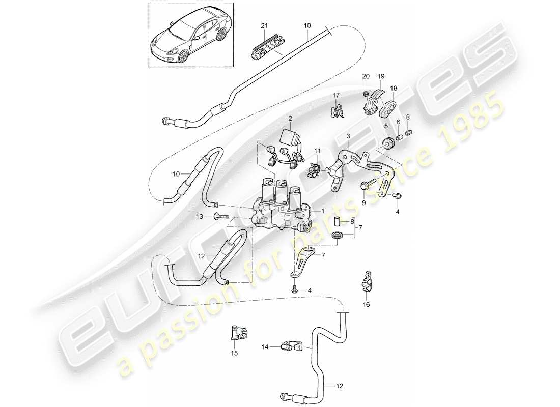 porsche 2013 (panamera 970) stabilizer part diagram
