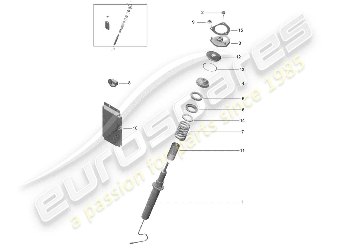 porsche 991r/gt3/rs (2015) vibration damper parts diagram