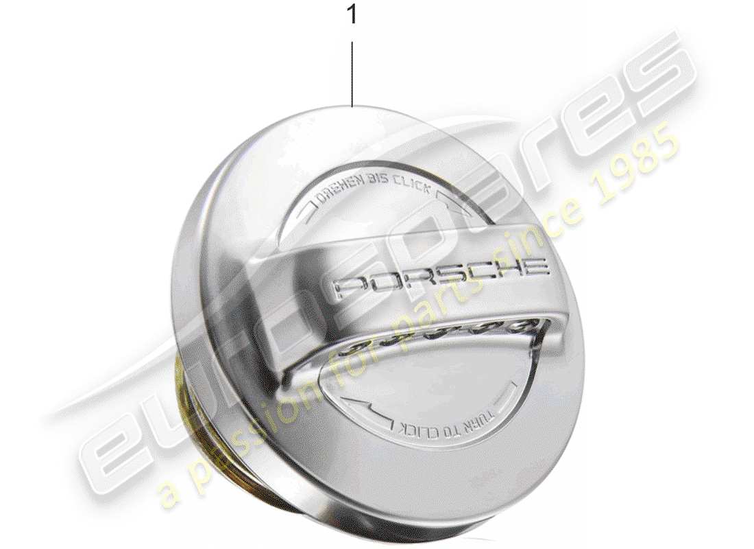 porsche 2007 (accessories) fuel tank cap - aluminium look part diagram