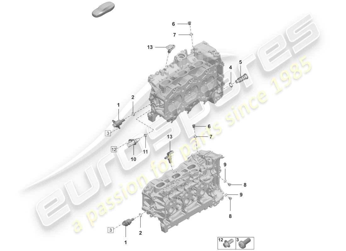 porsche 2019 (992-1) cylinder head part diagram