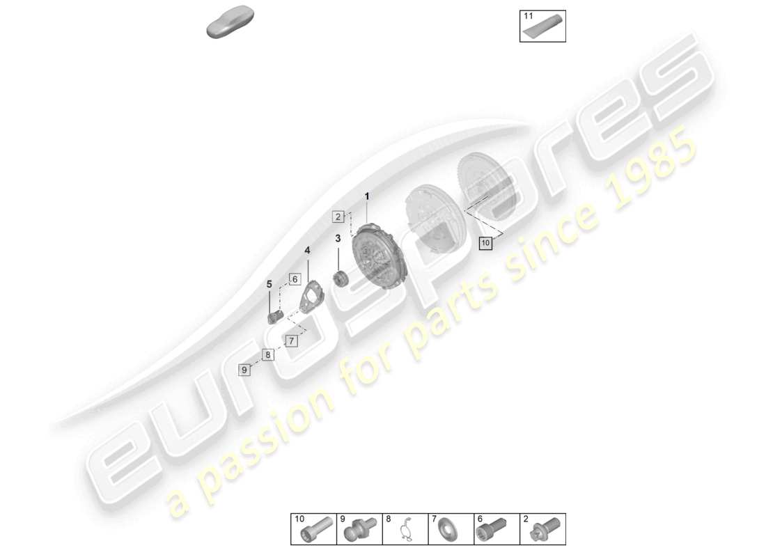 porsche 2019 (992-1) manual gearbox coupling parts diagram