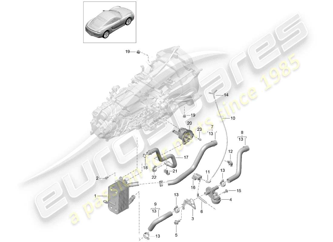 porsche 2014 (981 cayman) manual gearbox part diagram