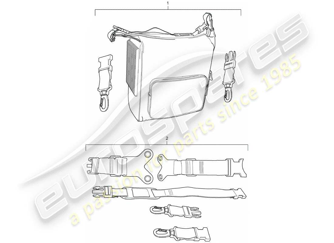 porsche 2019 (tequipment cayenne) cooling bag part diagram