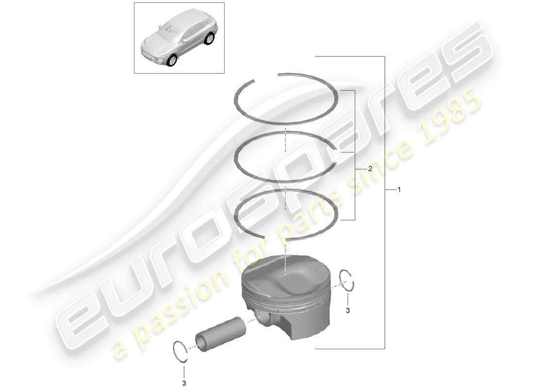 porsche 2014 (macan) piston part diagram