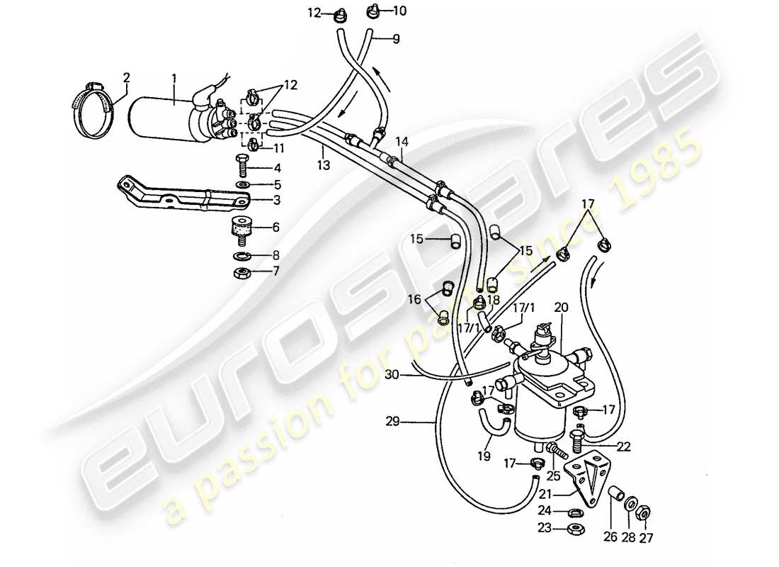 porsche 1974 (911) fuel system - for - mechanical injection part diagram