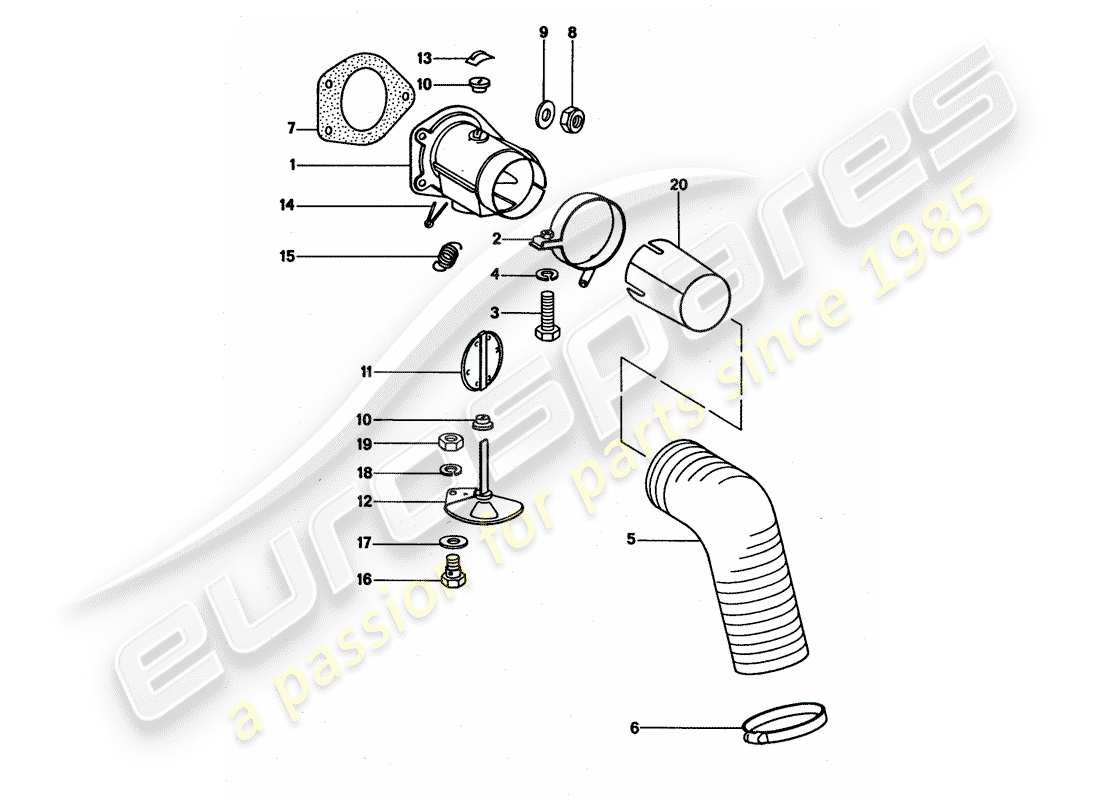 porsche 911 turbo (1977) heating air supply part diagram