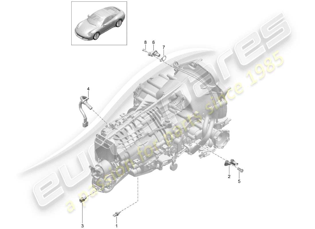 porsche 991 gen. 2 (2019) manual gearbox part diagram