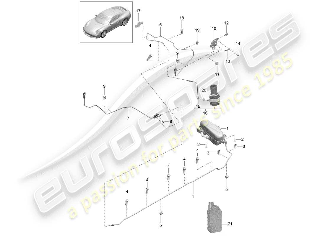 porsche 2019 (991-2) self levelling system part diagram