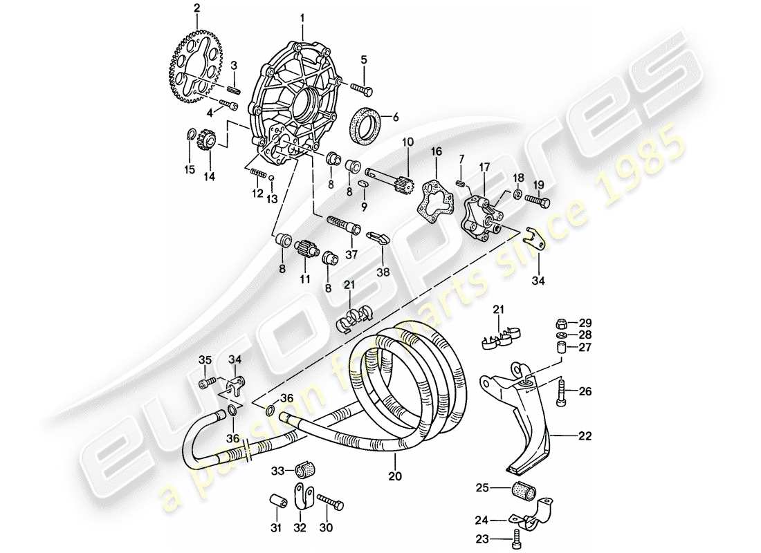 porsche 1986 (944) oil cooling part diagram