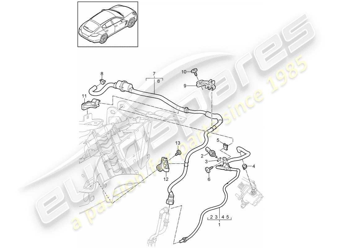 porsche panamera 970 (2016) fuel system part diagram