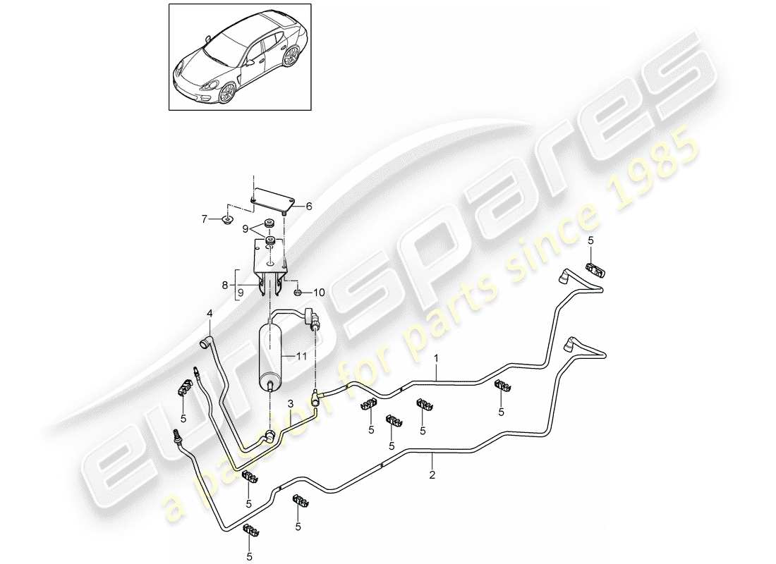porsche 2014 (panamera 970) fuel system part diagram