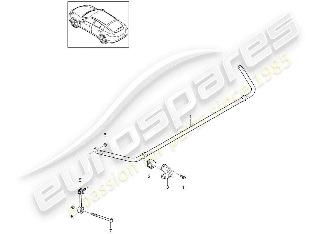 porsche panamera 970 (2014) stabilizer part diagram