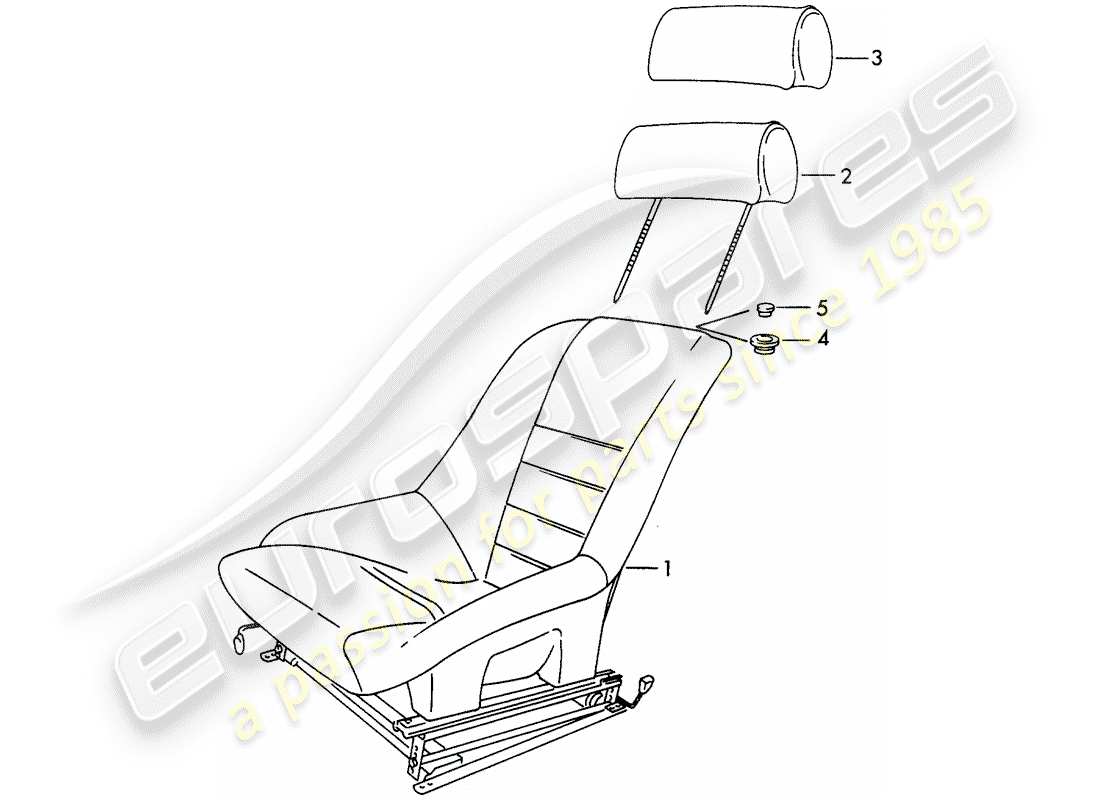 porsche 1968 (911/912) seat part diagram