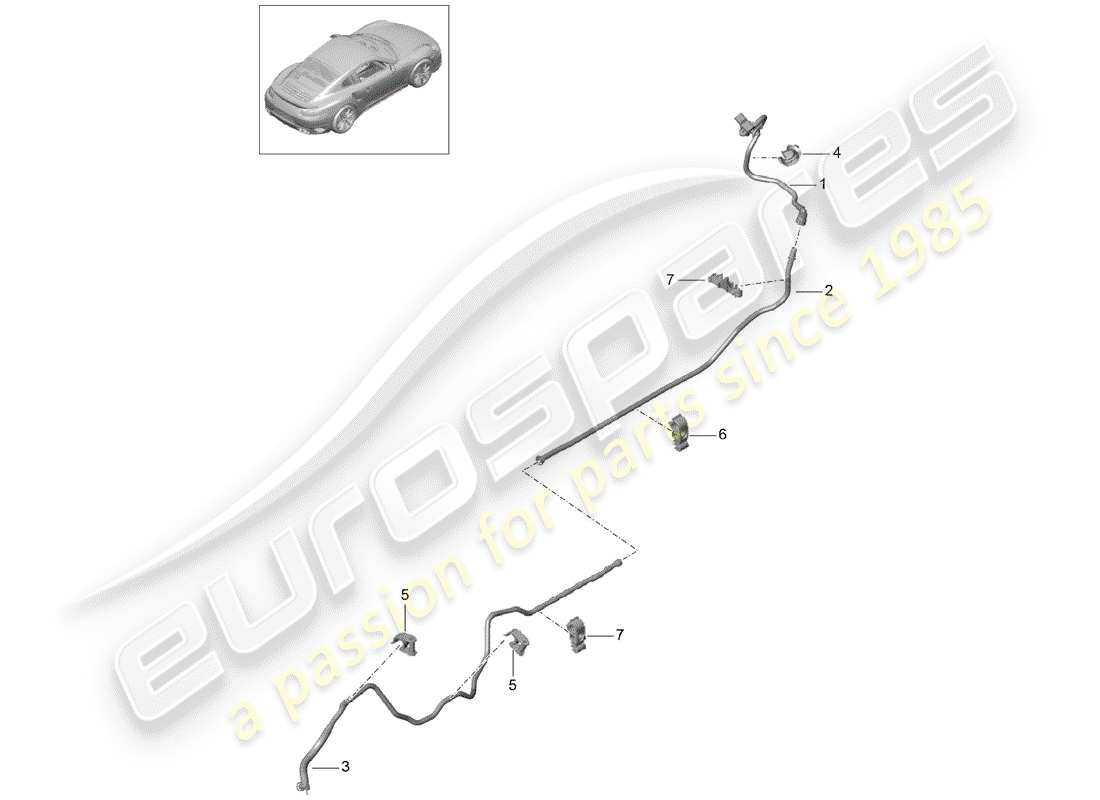 porsche 2016 (991-1 turbo) vacuum line part diagram