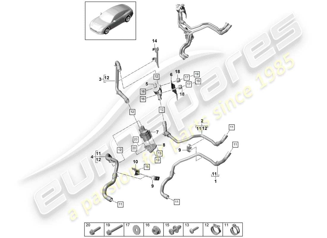 porsche 2020 (panamera 971-1) heater part diagram
