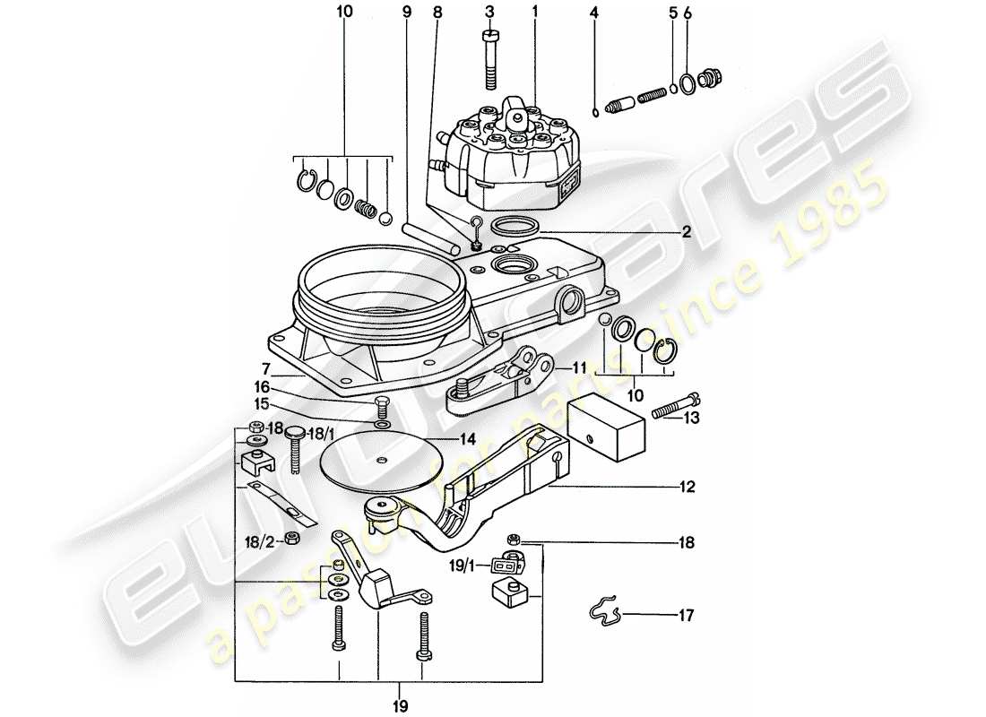 porsche 1976 (911) mixture control unit - single parts part diagram