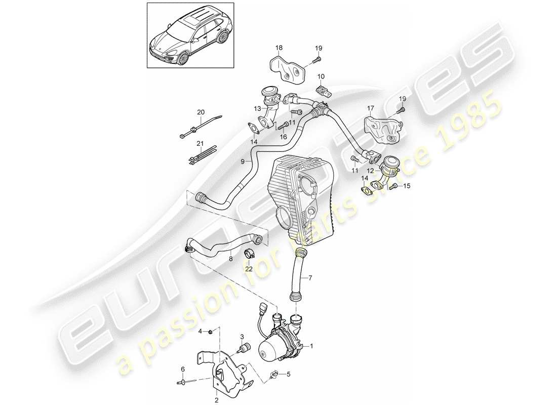 porsche 2015 (cayenne e2 92a) secondary air pump part diagram