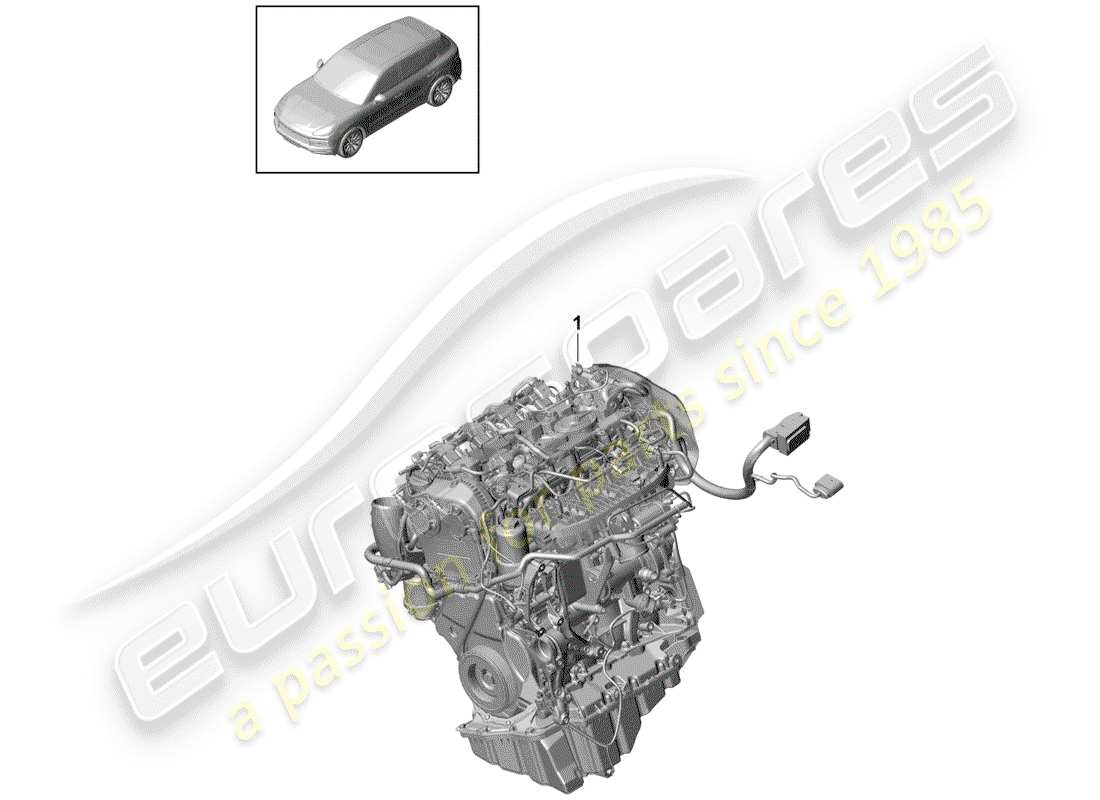 porsche 2018 (cayenne e3 9ya/9yb) replacement engine part diagram