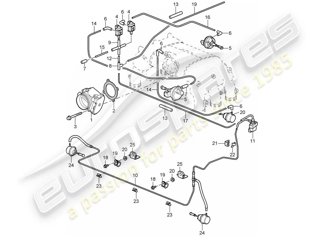 porsche 997 gt3 (2007) throttle body part diagram