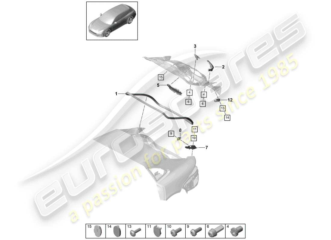 porsche 2017 (panamera 971-1) gaskets part diagram