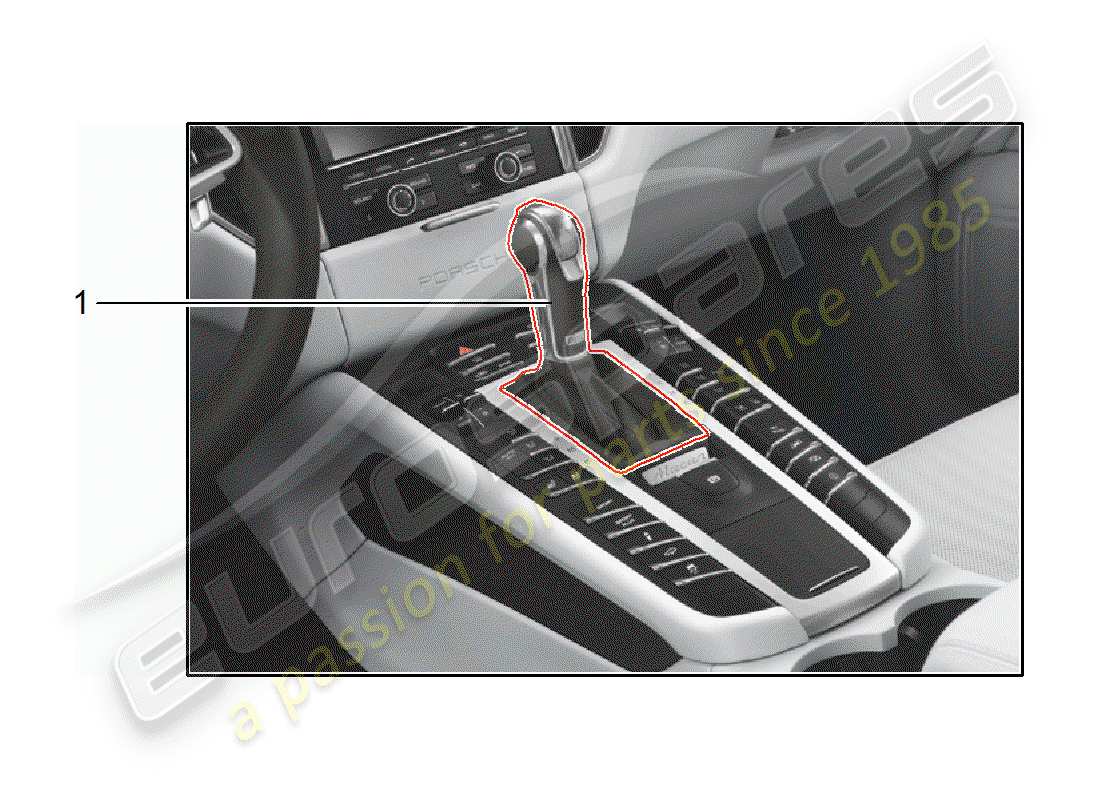 porsche 2015 (tequipment macan) selector lever part diagram