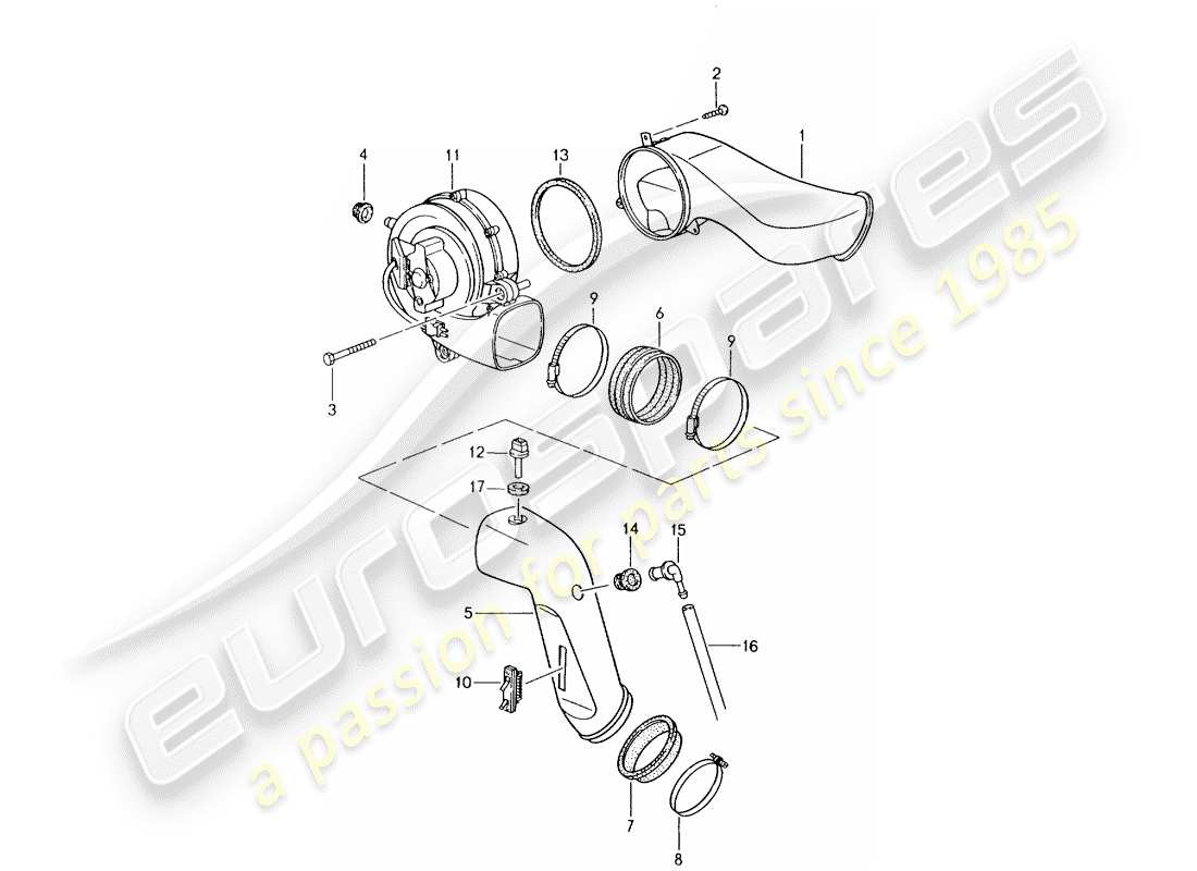 porsche 964 (1994) additional blower part diagram