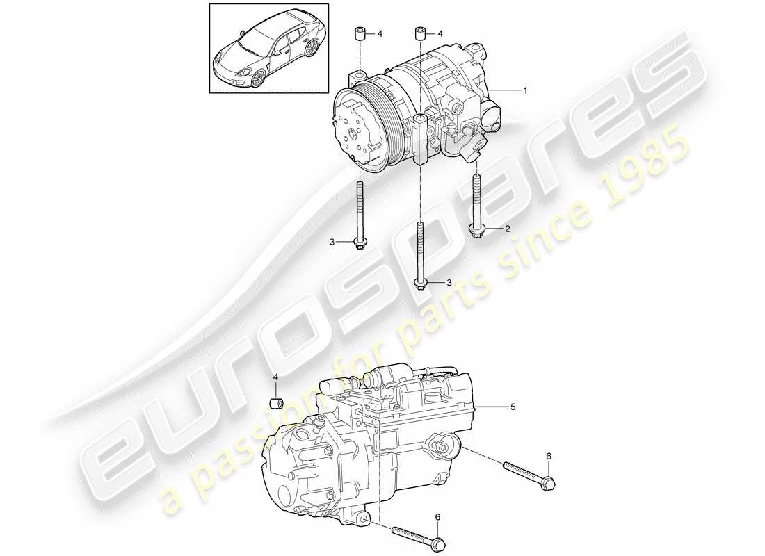 porsche 2011 (panamera 970) compressor part diagram