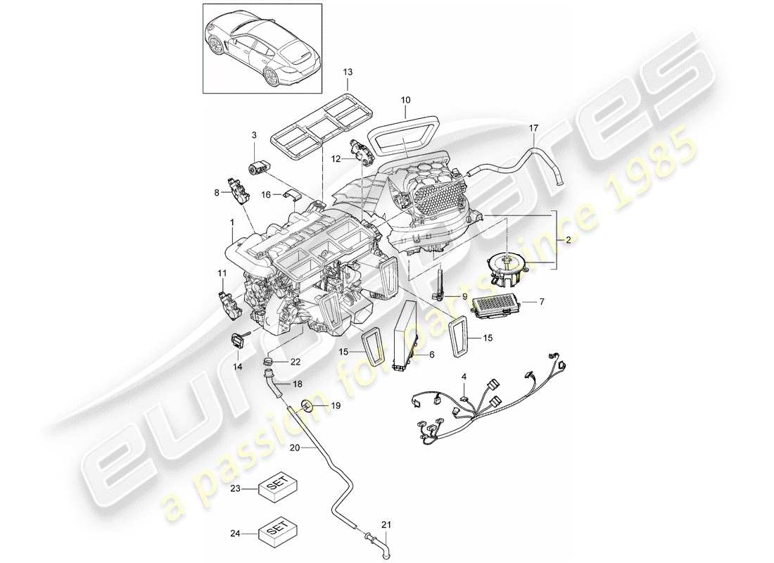 porsche 2016 (panamera 970) air conditioner part diagram
