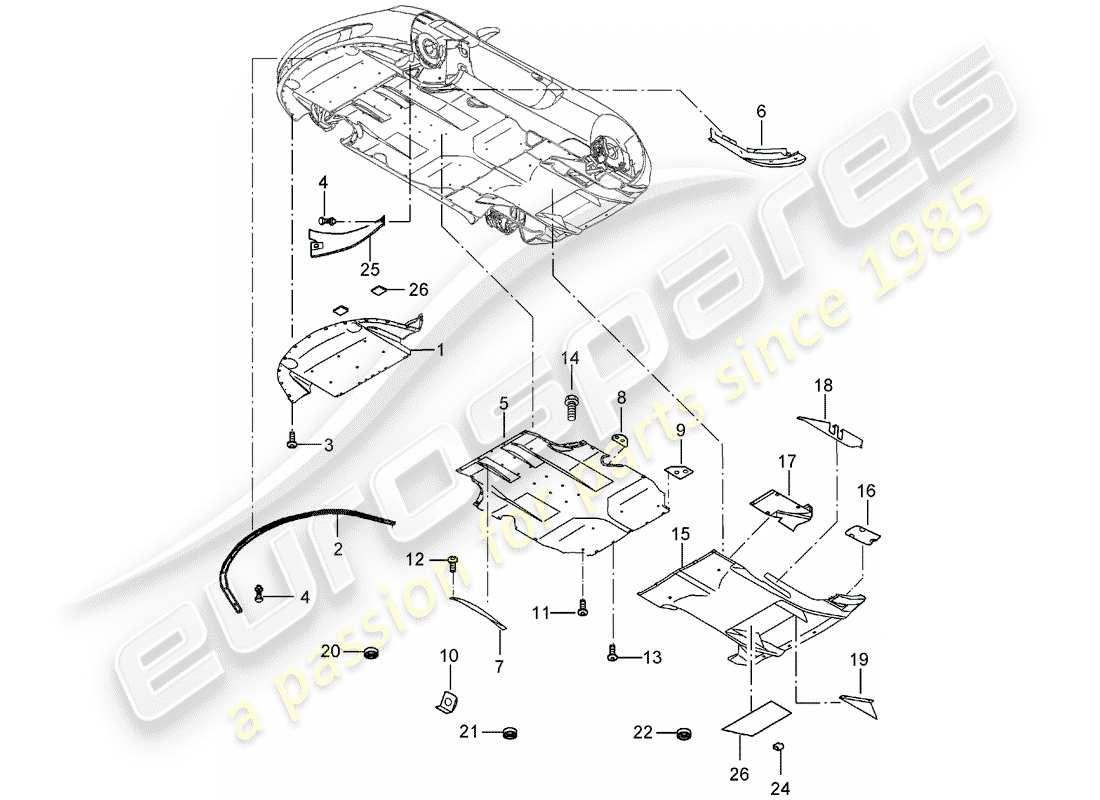 porsche 2004 (carrera gt) underbody part diagram
