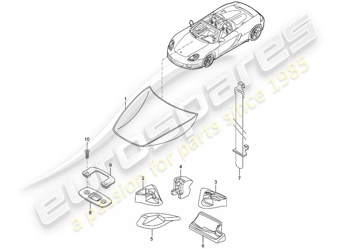 porsche 2004 (carrera gt) boot lining part diagram