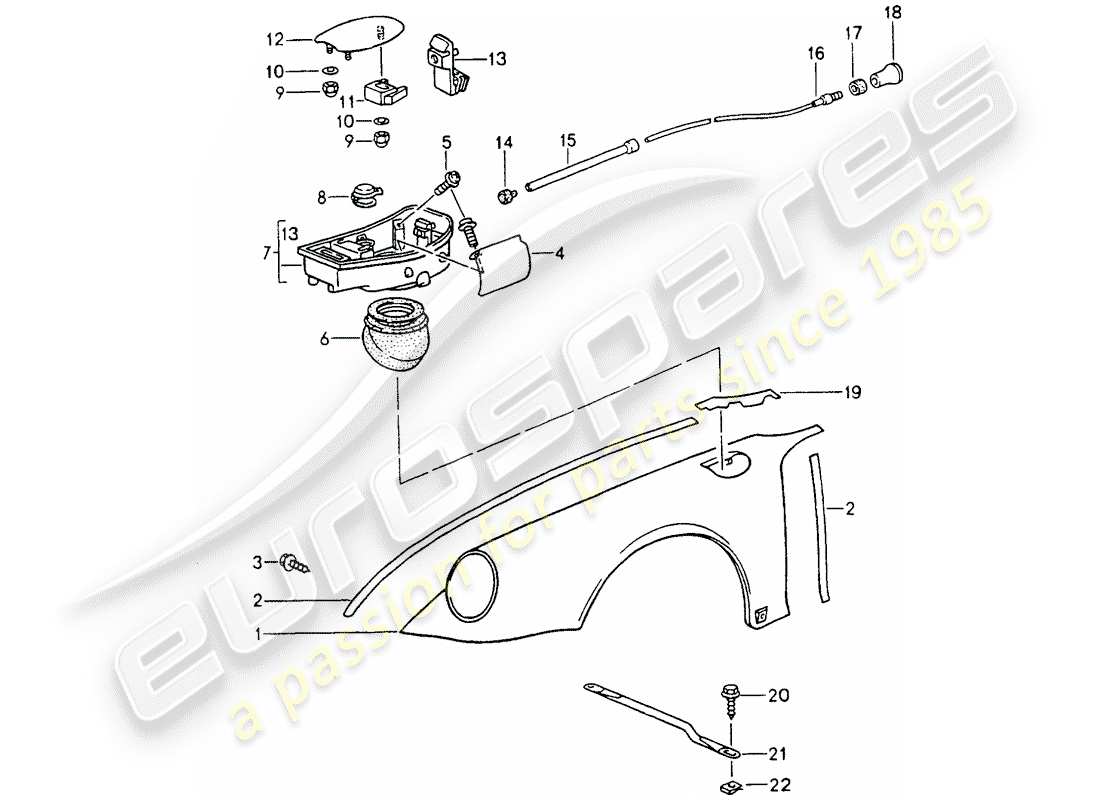 porsche 1990 (964) exterior panelling part diagram