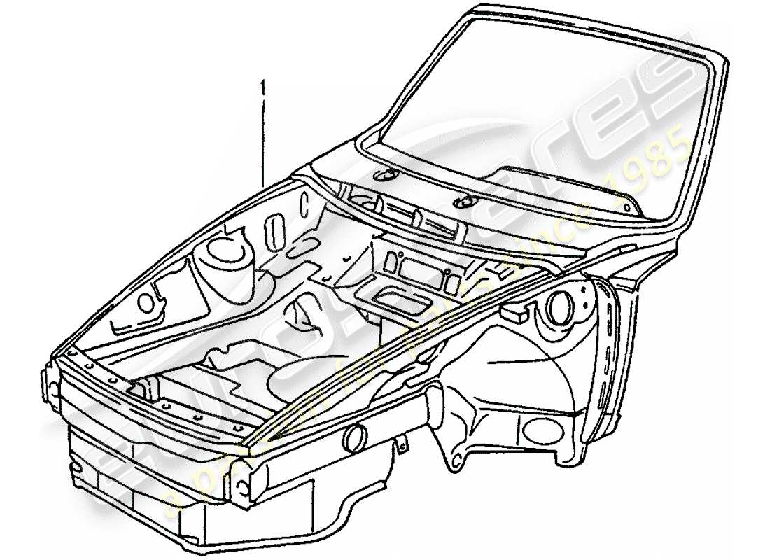 porsche 1990 (964) front end part diagram