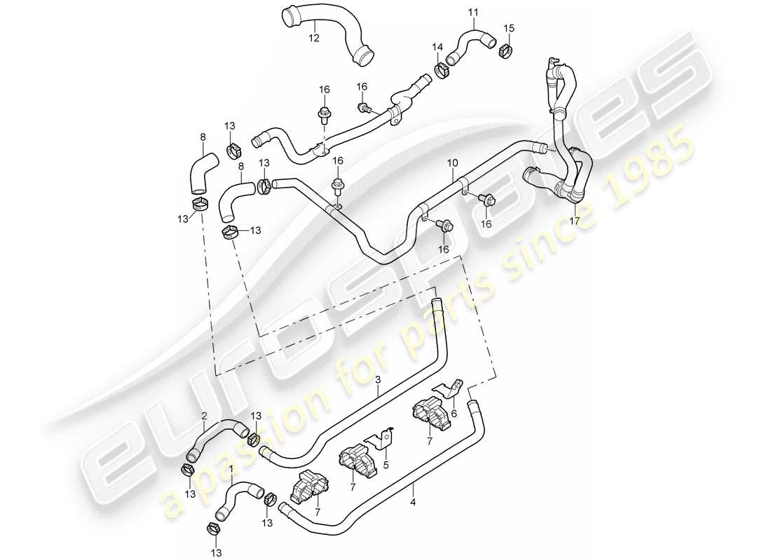 porsche 2006 (997-1) lines part diagram
