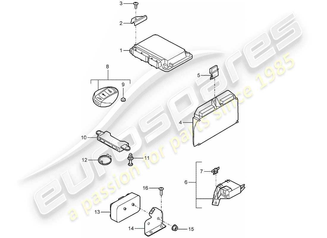porsche 2005 (carrera gt) control units part diagram