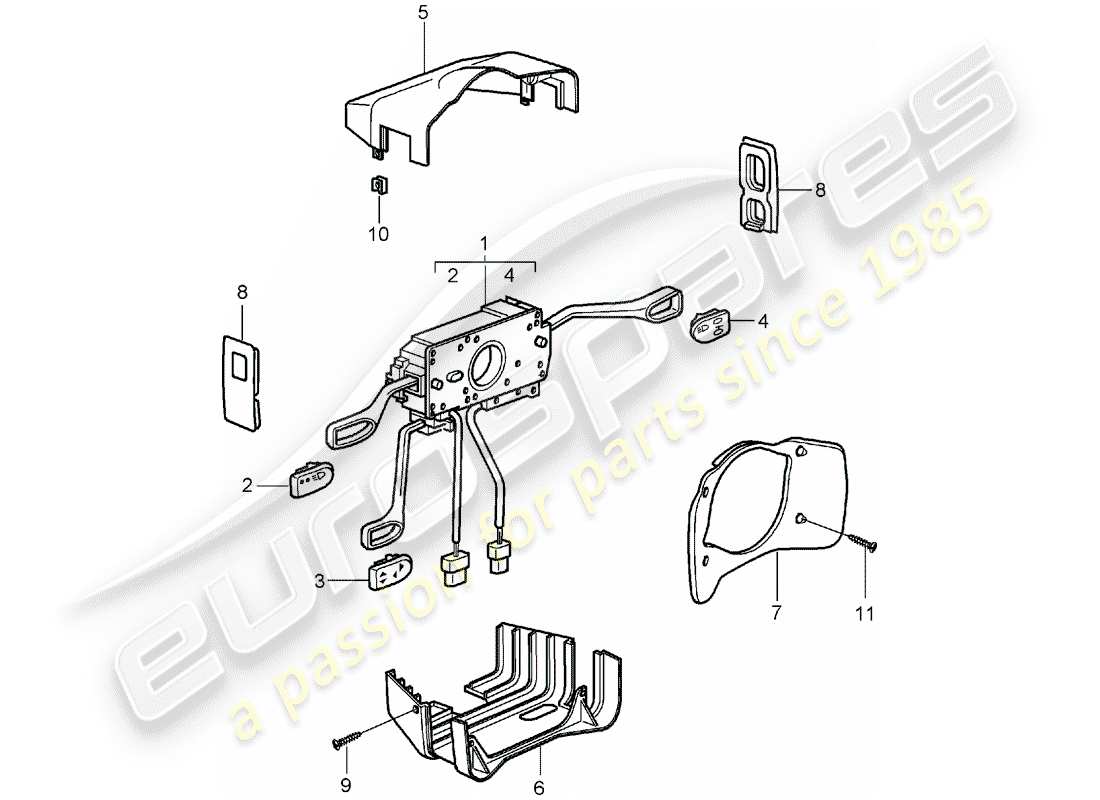 porsche 2005 (carrera gt) steering column switch part diagram