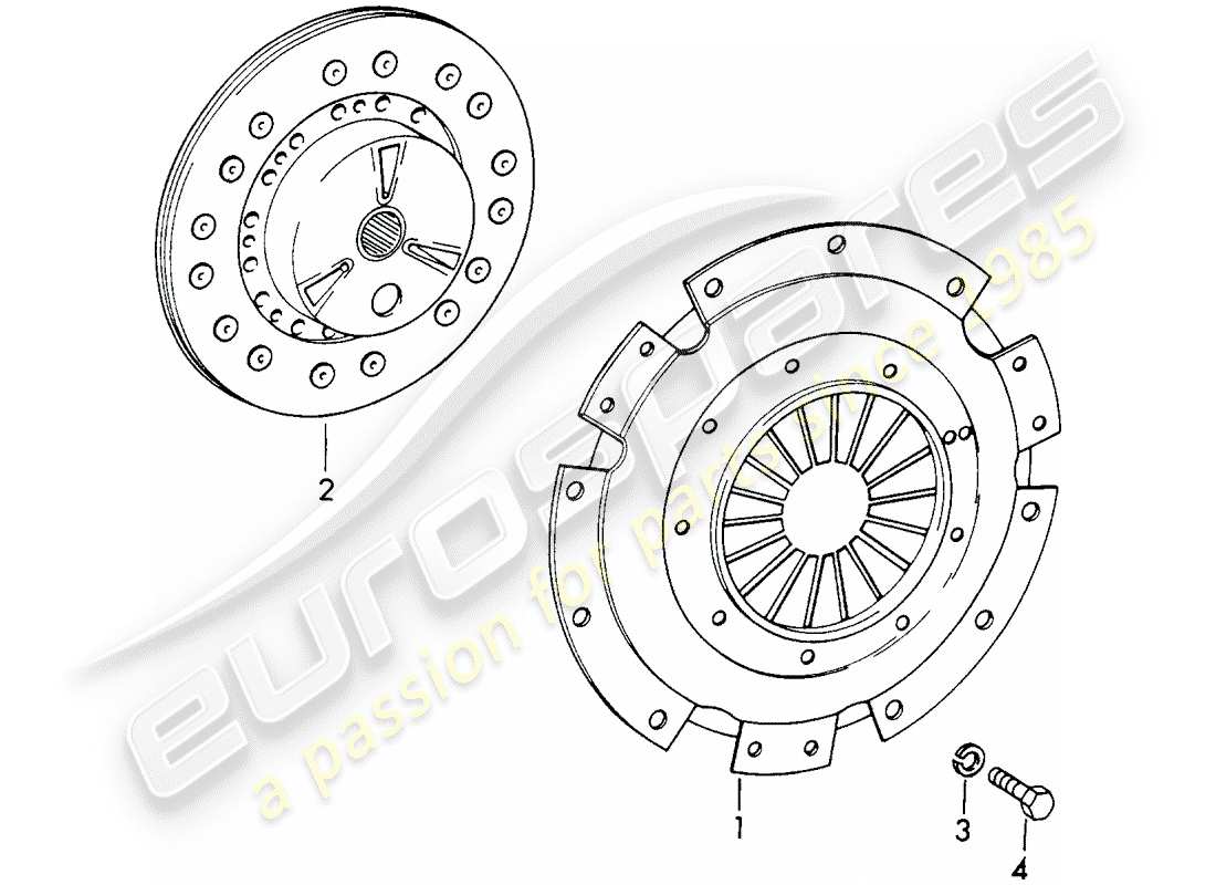 porsche 1969 (911/912) clutch part diagram