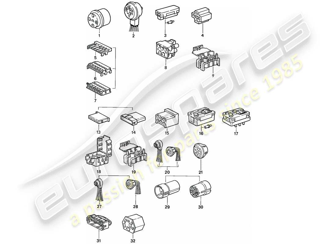porsche 1979 (911) connector housing parts diagram