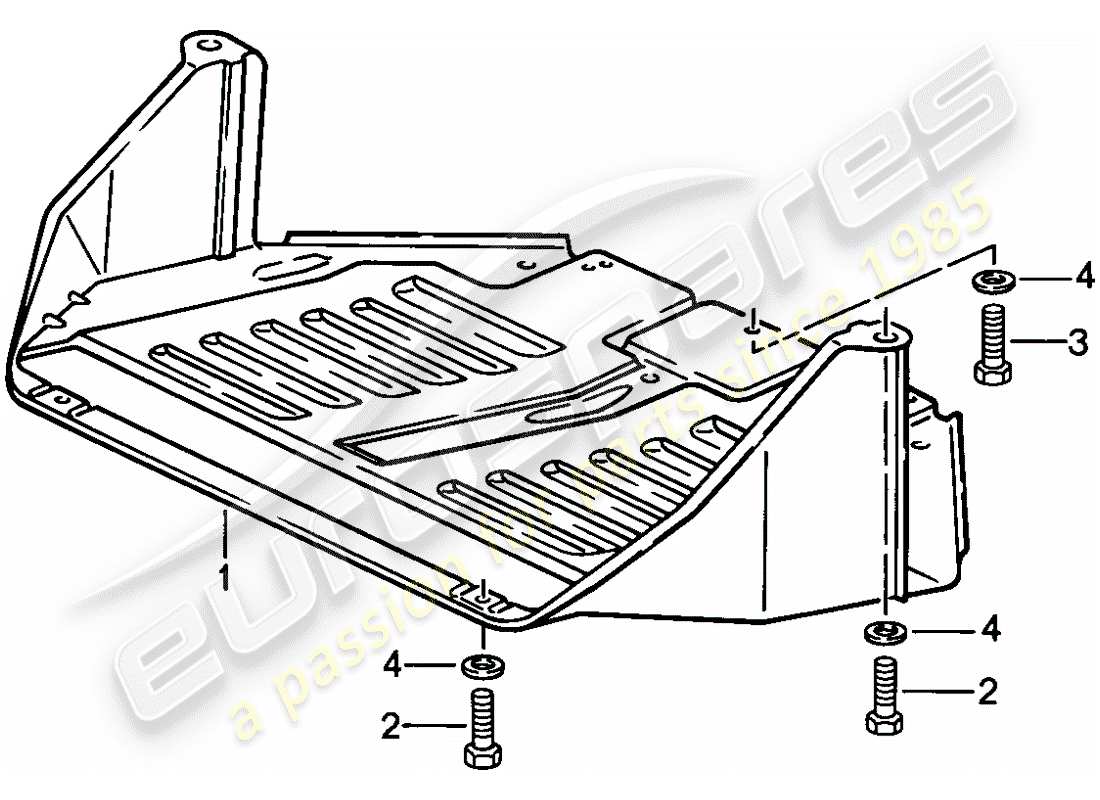 porsche 1988 (924s) protective plate f. engine part diagram