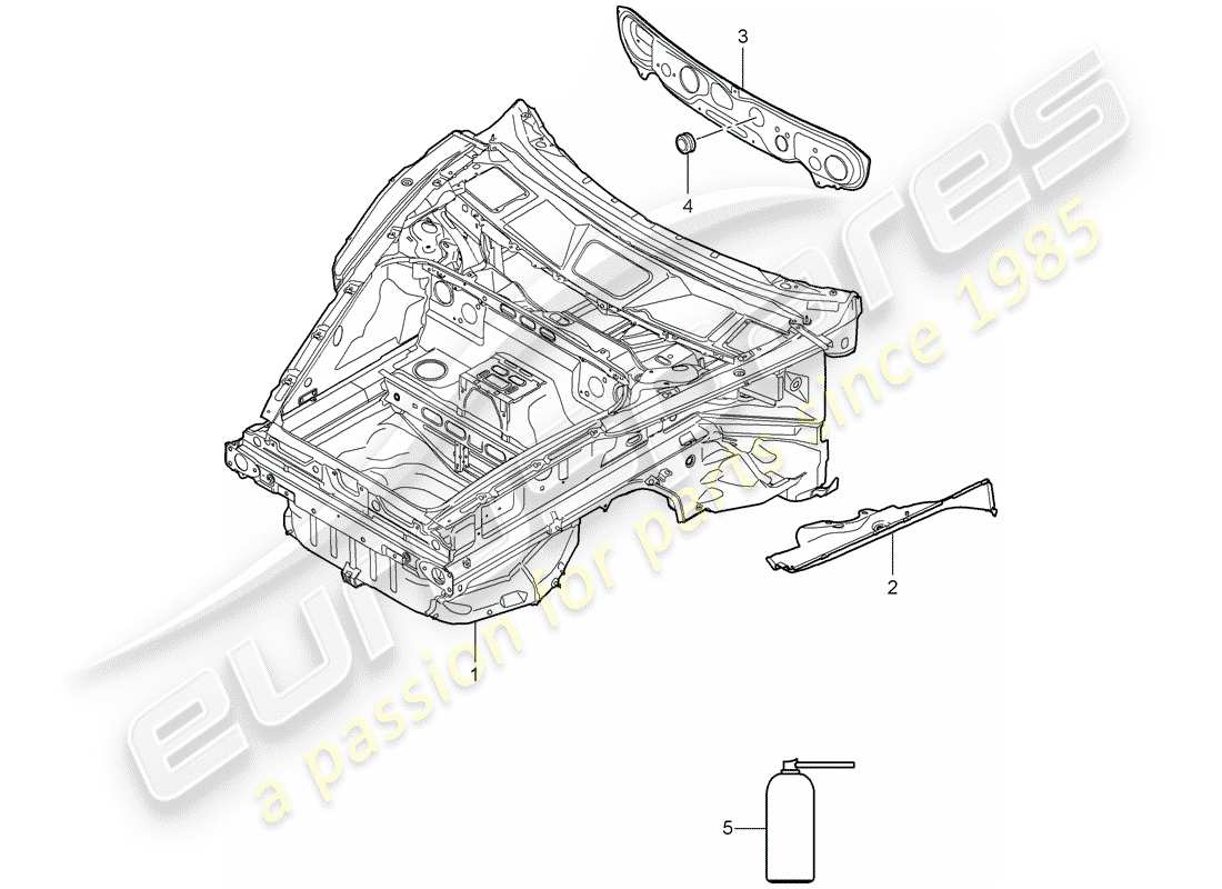 porsche 2010 (997-2 gt3) front end part diagram
