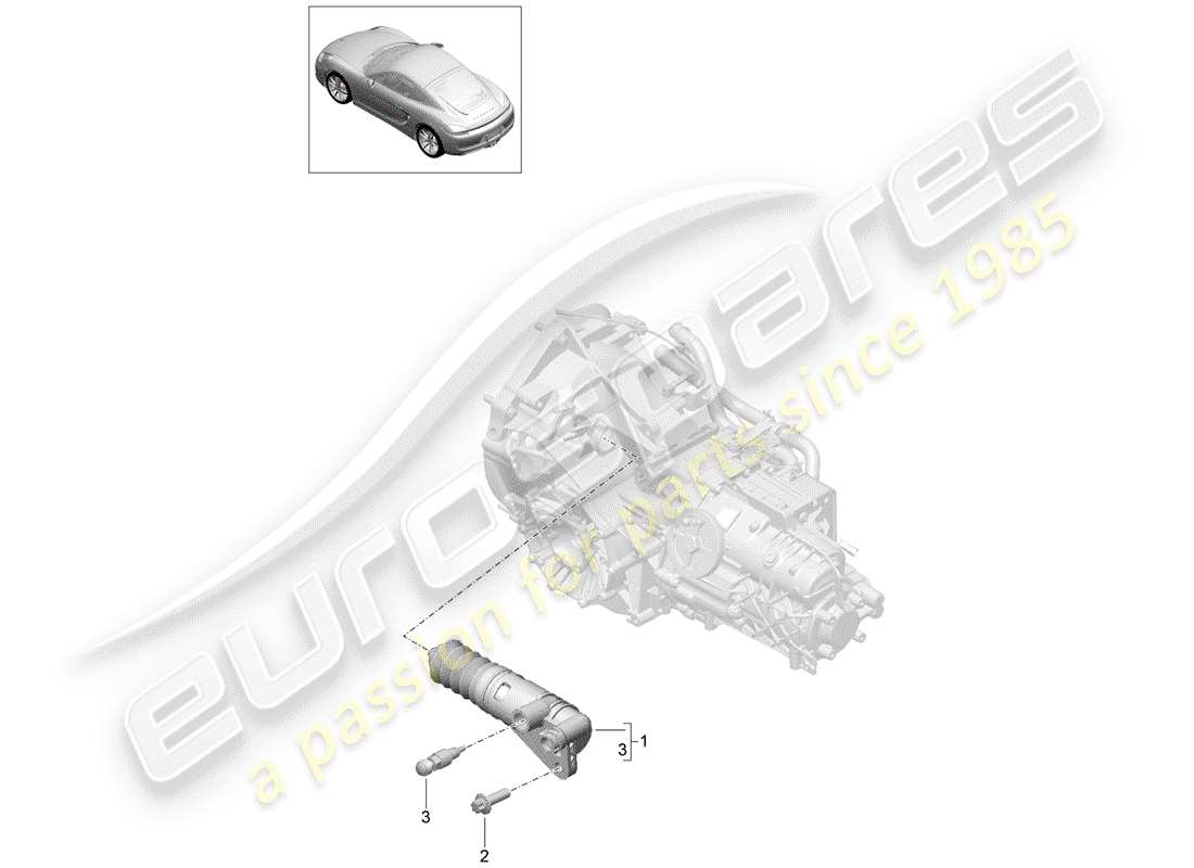 porsche cayman 981 (2014) clutch release part diagram