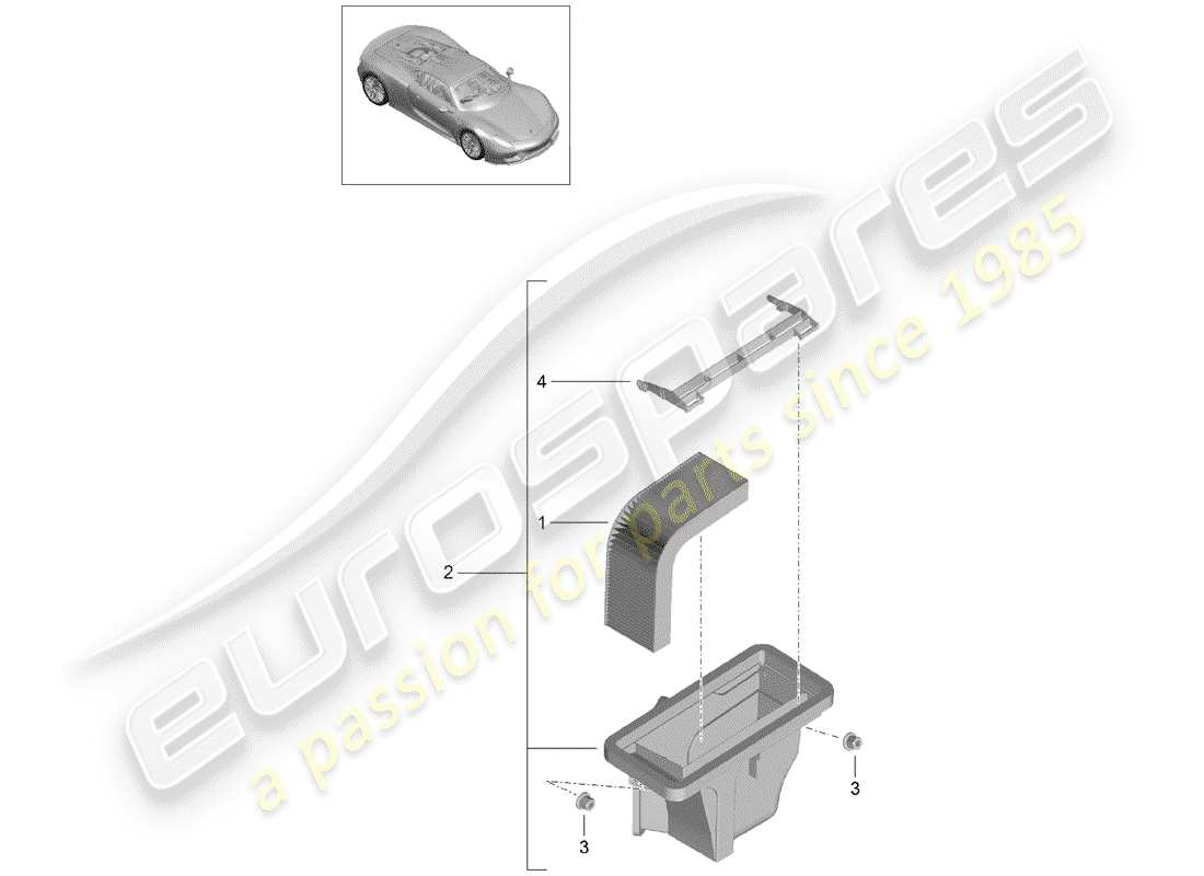 porsche 918 spyder (2015) replacement fresh air filter parts diagram