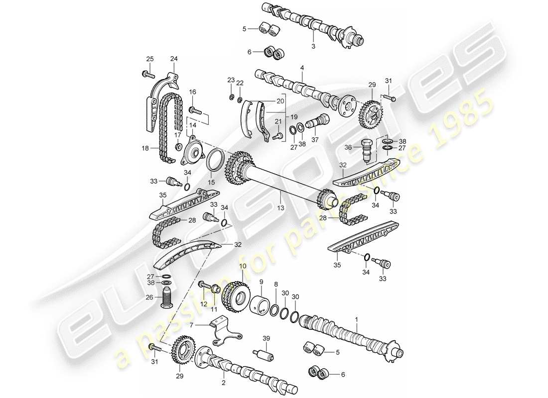 porsche 2006 (987 cayman) camshaft part diagram