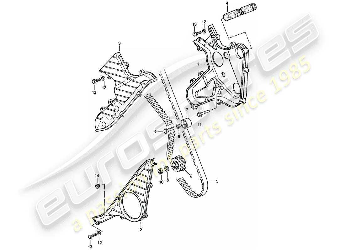 porsche 1982 (944) driving mechanism - camshaft parts diagram