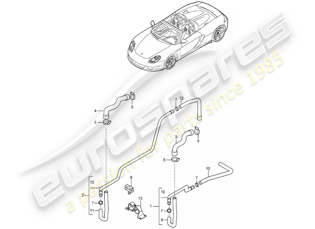 porsche 2005 (carrera gt) heater part diagram