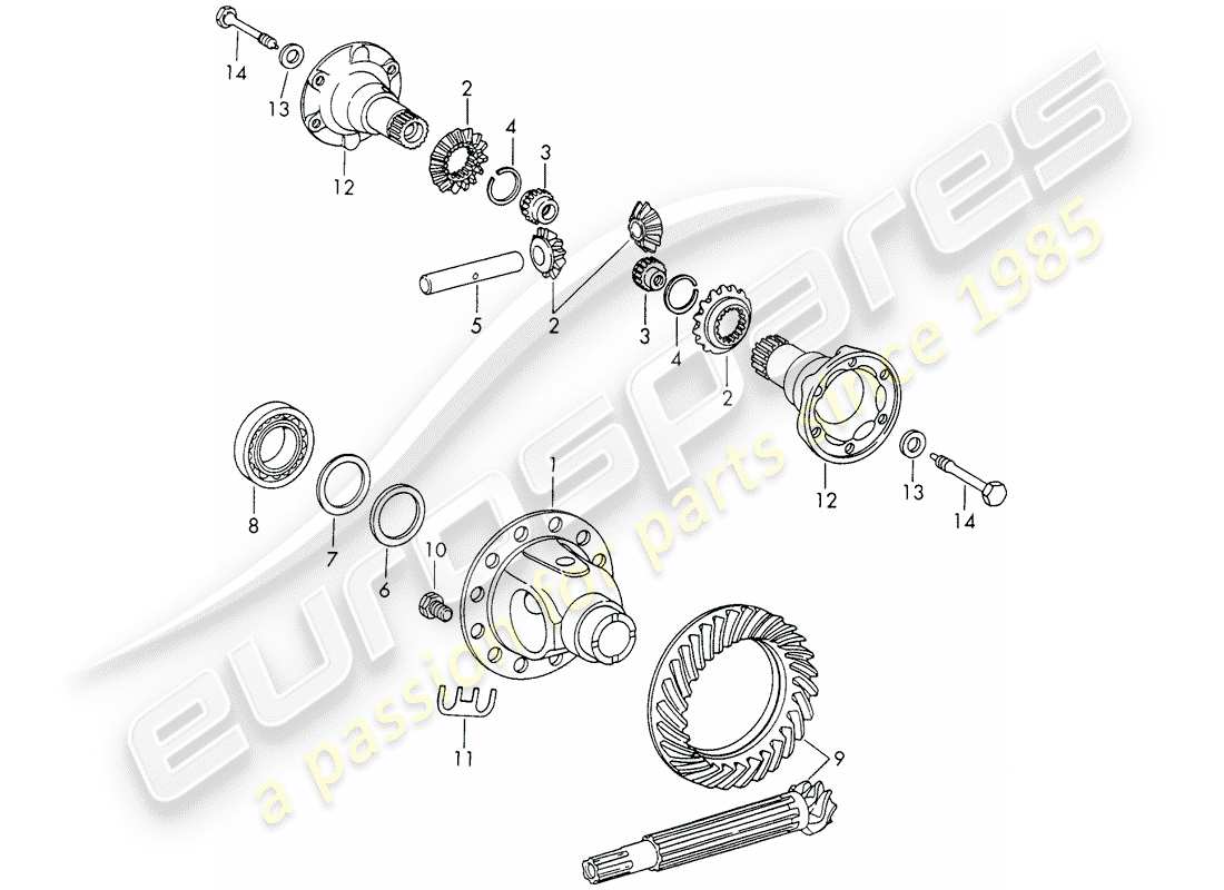 porsche 1968 (911/912) differential - sportomatic - d >> - mj 1968 part diagram