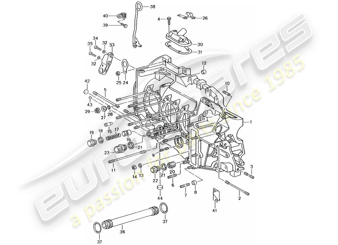porsche 993 (1997) crankcase - repair set for maintenance - see illustration: part diagram