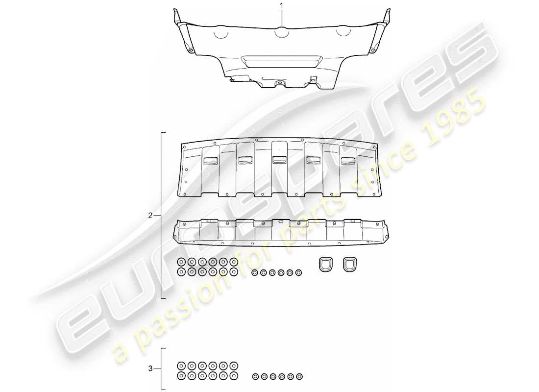 porsche 2020 (tequipment cayenne) underbody protection part diagram